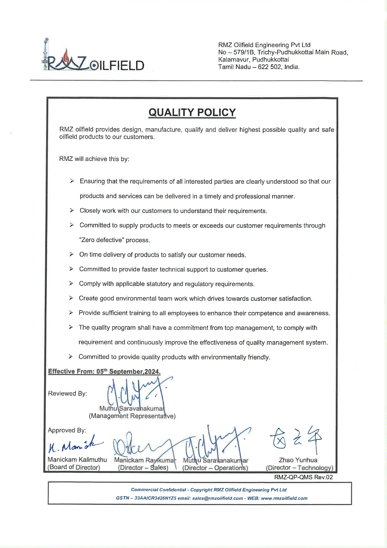 RMZ-QP-QMS QUALITY POLICY
